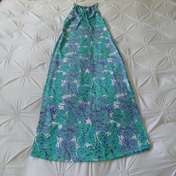 Maxime Zeaberg Toronto blue green paisley printed maxi dress. Size 1 (M) - Picture 12 of 15